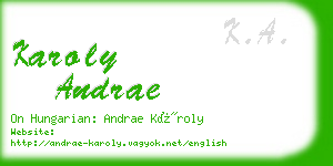 karoly andrae business card